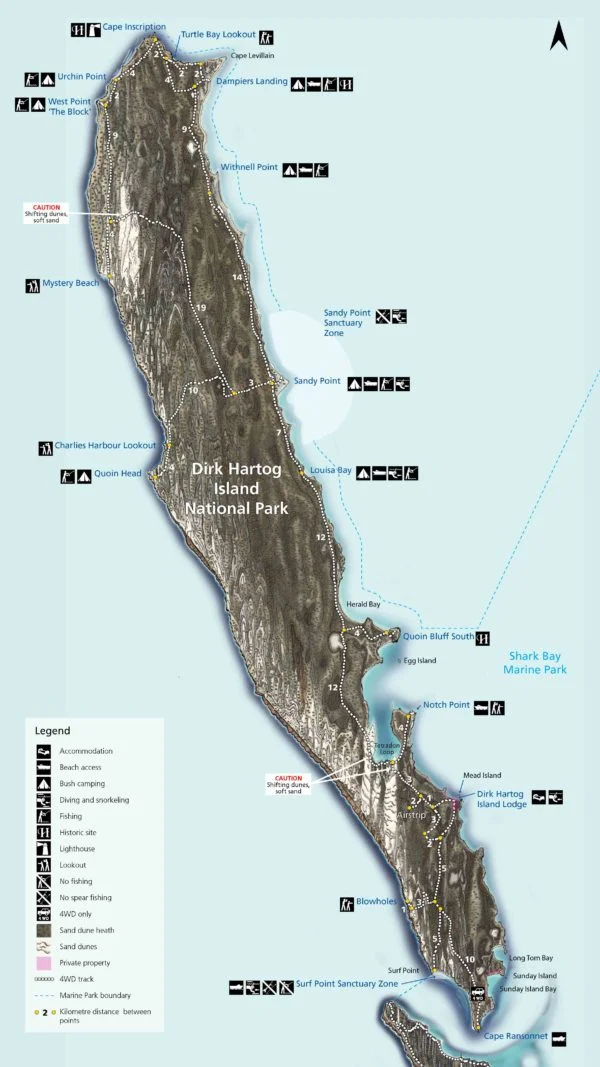 Dirk Hartog Island National Park Map